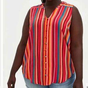 Torrid Gauze Harper Multicolor Striped Tunic